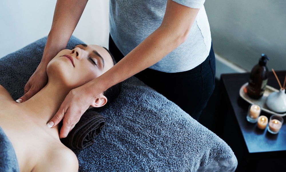 Woman during massage